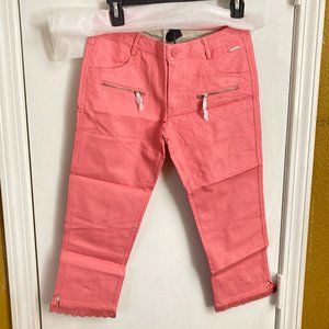 NEW Twin Set junior ladies size 14a faux leather capri pants NWD minor defects